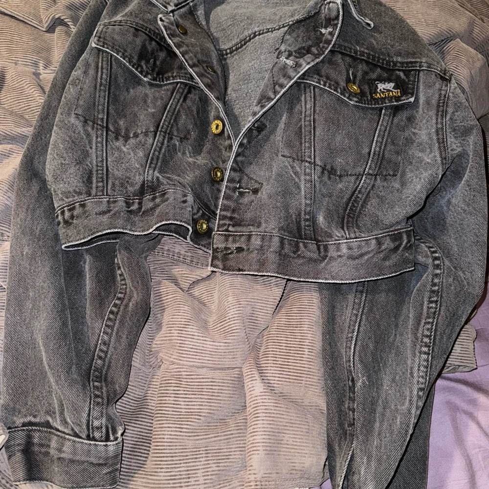 Parasuco black cropped denim jacket vintage